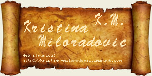 Kristina Miloradović vizit kartica